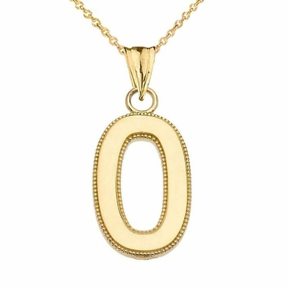 Real Gold Small Initial Letter O Pendant Necklace